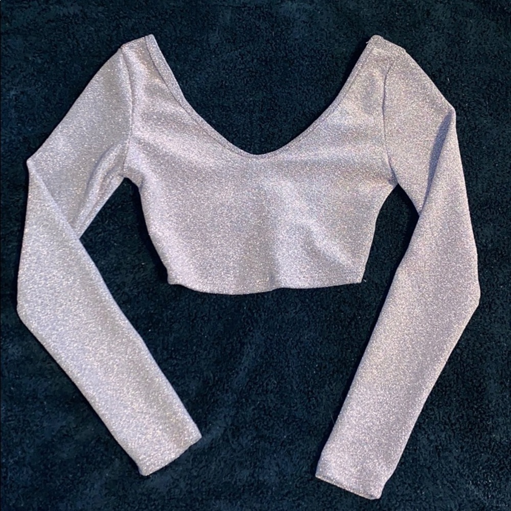 Fashion nova long sleeve crop sparkly